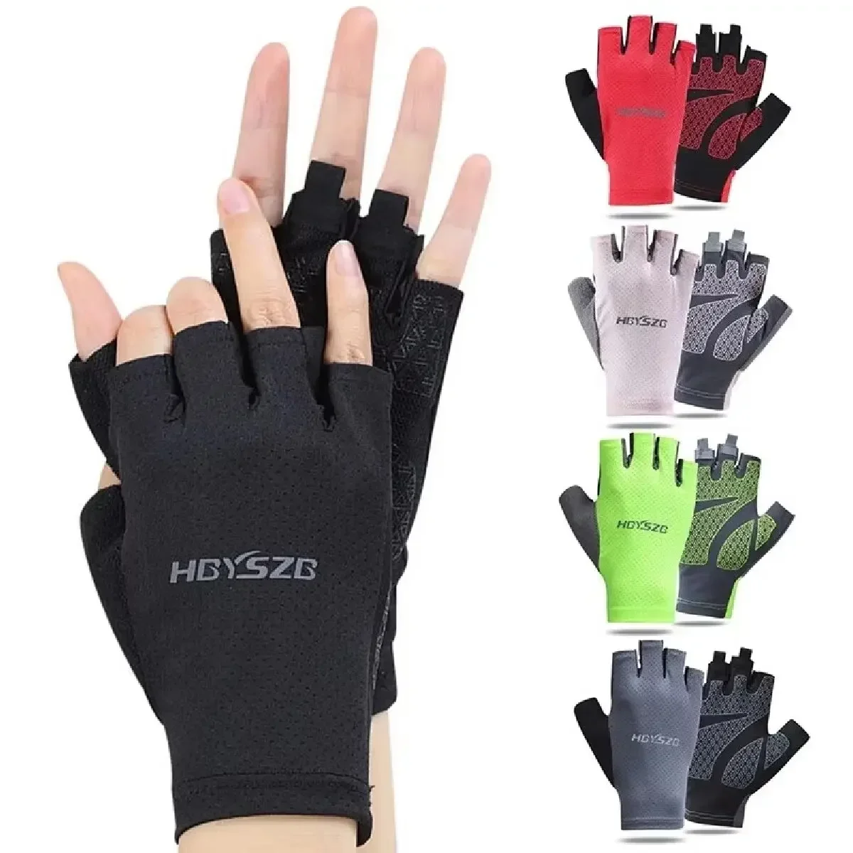 Unisex stoßfeste fingerlose Handschuhe, Outdoor, Camping, Motorrad, Fitnessstudio, Fitness, rutschfest, Fahrradausrüstung, Sommer Image