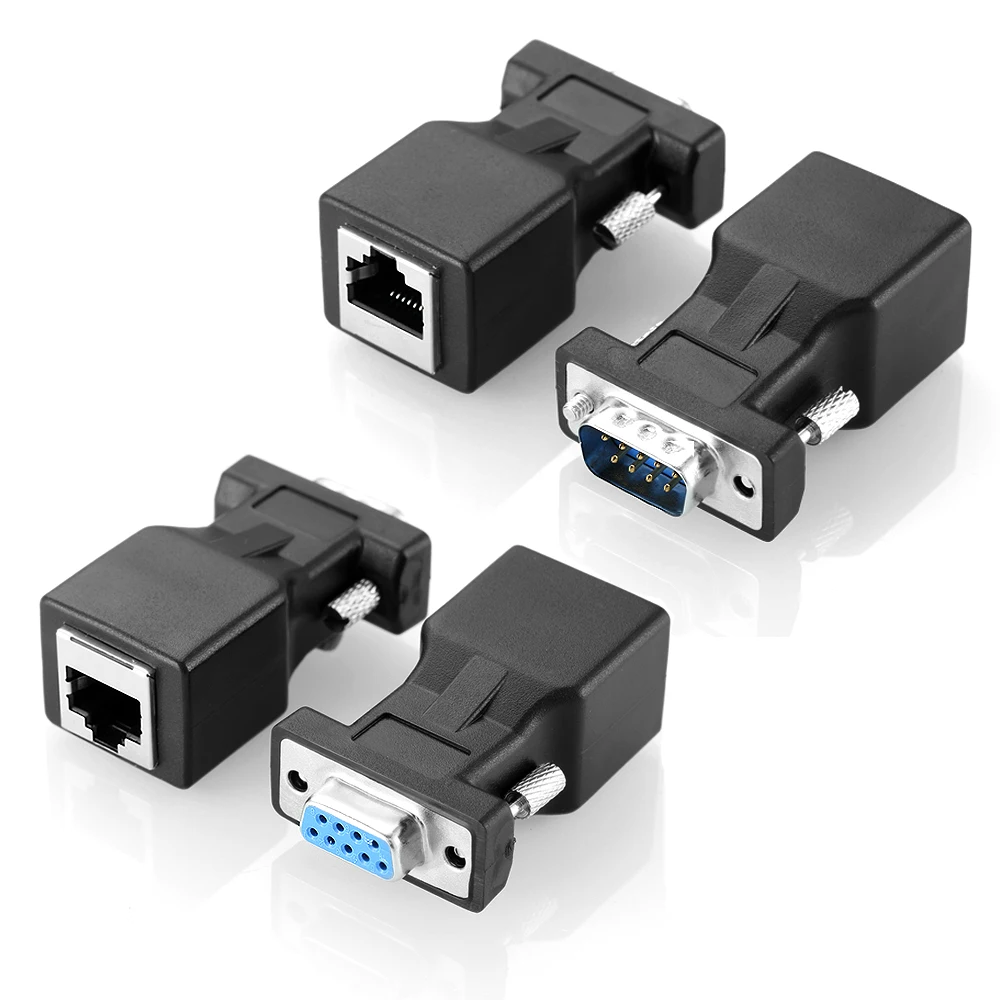 RJ45 auf 9-Pin-Buchse, Adapter, RJ45 auf DB9-Pin-Stecker, DB9-Buchse, RJ45 auf RS232-Netzwerkanschluss auf serielle Schnittstelle, DB9-Pin Image