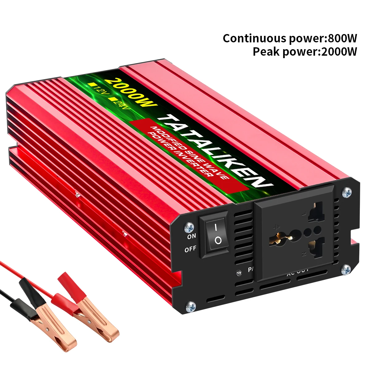 Onduleur à onde sinusoïdale modifiée 12V 220V, DC 12V à AC 220V 600W-4000W, convertisseur de batterie externe Portable, onduleur solaire pour voiture