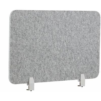 Schreibtisch Trennwand Hellgrau Stoff PET Kunststoff 80 x 50 cm zum Aufstellen Klemmen Schallschutz Image
