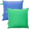 Set mit 2 Kissen von 45 x 45 cm – 200 g/m², Farbe Blau und Grün - Benetton