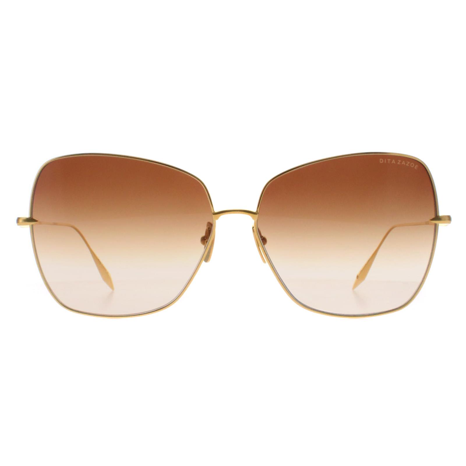 Dita Cat Eye Damen Gelbgold Dunkelbraun bis klar Farbverlauf Zazoe Image