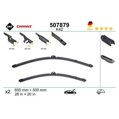 Swf Wischblatt [Hersteller-Nr. 507879] für Alpina, Audi, Bentley, BMW, Citroën, Fiat, Jaguar, Opel, Peugeot, Toyota, Volvo Image