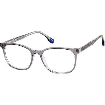 Zenni Kids Rectangle Glasses Gray Plastic Full Rim Frame