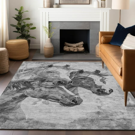Addison Rugs Chantille Indoor/Outdoor Transitional Animal Gray Washable Rectangle Rug 5 x 7 6