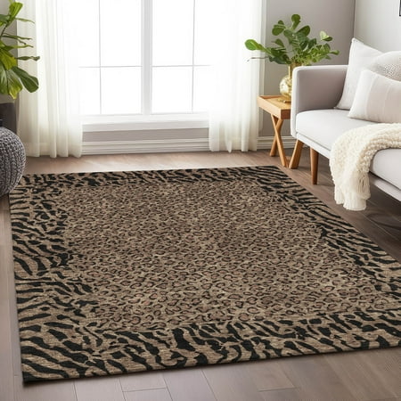 Addison Rugs Chantille Indoor/Outdoor Transitional Animal Skin Brown Washable Rectangle Rug 5 x 7 6