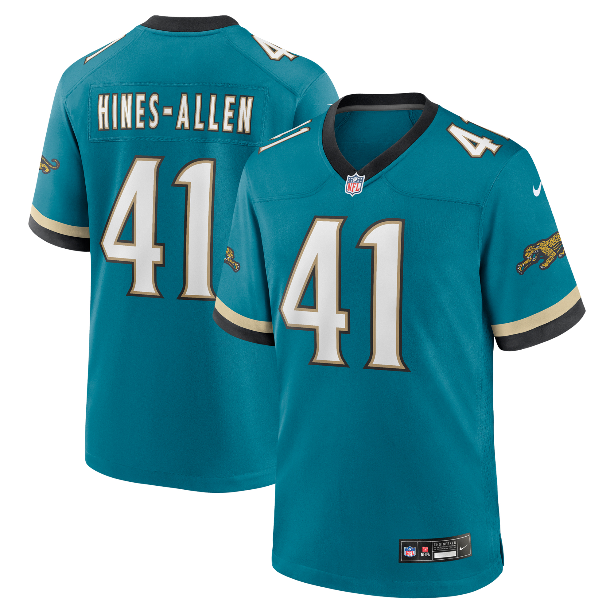 Jacksonville Jaguars Nike Game Sekundär Throwback Ausweichtrikot - Blaugrün - Josh Hines-Allen - Herren Image