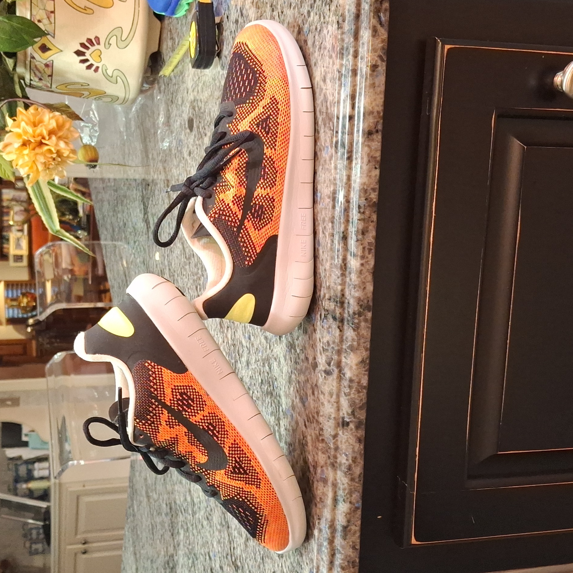 Nike Shoes | "Nike Junior's Free Run" Sz. 5.5 Youth, Sz 6-6.5 Women's, Neon Orange And Green. | Color: Green/Orange | Size: 5.5 Youth, 6.5 Women's