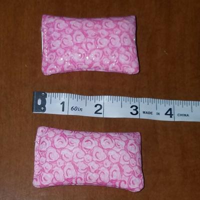 Disney Toys | 2 Pink Doll Dollhouse Pillows Rose Disney Mattel 2002 Replacement (2.75" X 1.5") | Color: Pink | Size: Dollhouse Pillows