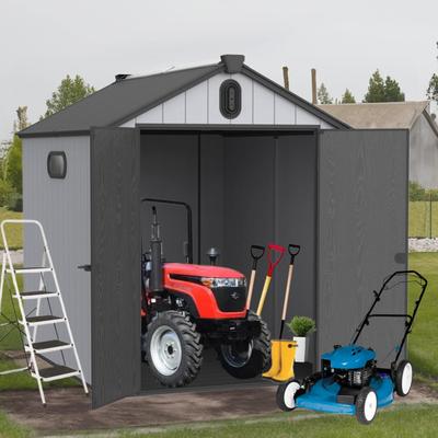 XWT012 6*8ft plastic storage shed for backyard garden big spire Tool storage