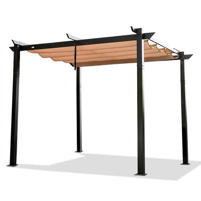 Weather Resistant Canopy Aluminum Garden Pergola Patio Grill Gazebo for Courtyard,Outdoor Retractable Pergola