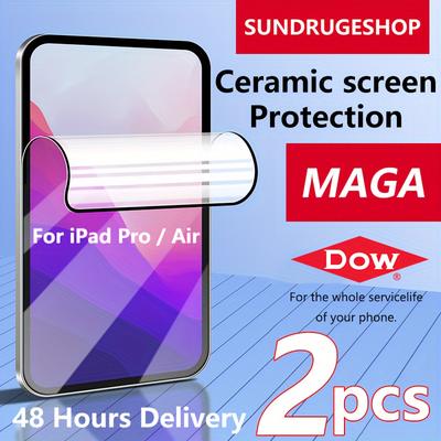 TEMU Sundrugeshop For Ipad Pro 13- (2024, 6th ) 9h+ -scratch For Ipad Air Installation, , -free, Drop- , 2 Pcs