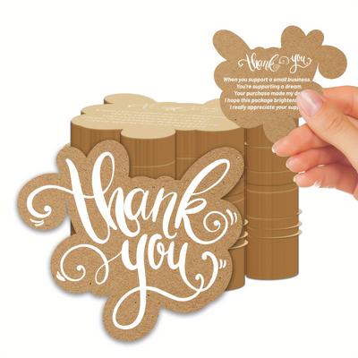 TEMU 100pcs Unique Thank You Cards For Small Businesses - , Double-sided Printed With Insert Notes For Online Retailers & Shops