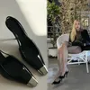 Elegante Frau Sandalen mit hohen Absätzen Sexy Closed Toe Schuhe Sommer Slingback Spitz Mode Kleid Damen Schuhe
