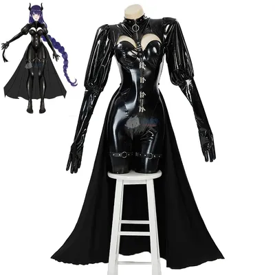 Anime Spiel Genshin Impact Raiden Shogun Dämon Cosplay Kostüme Perücken Frauen sexy schwarzen Leder Image