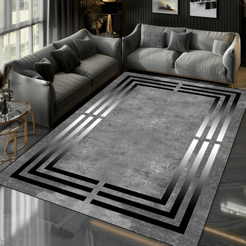Nordische Luxus High-End-Wohnzimmer Teppich Wohnkultur modernes Schlafzimmer großflächige Teppiche elastisch wasch bar rutsch feste Tür matte Image