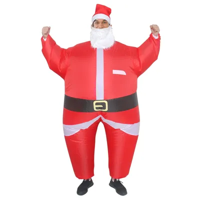 Klassischer aufblasbarer Weihnachtsmann-Anzug, Kostüm, aufblasbar, für Erwachsene, Fantasie, lustige Festival-Outfits, Party für Weihnachtsfeier Image