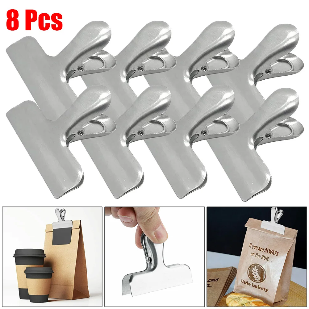 8/12 stücke Set Metall Chip Tasche Clips Edelstahl Home Küche Lebensmittel Snack Clips Edelstahl Clip Ticket Clip ordner Neue