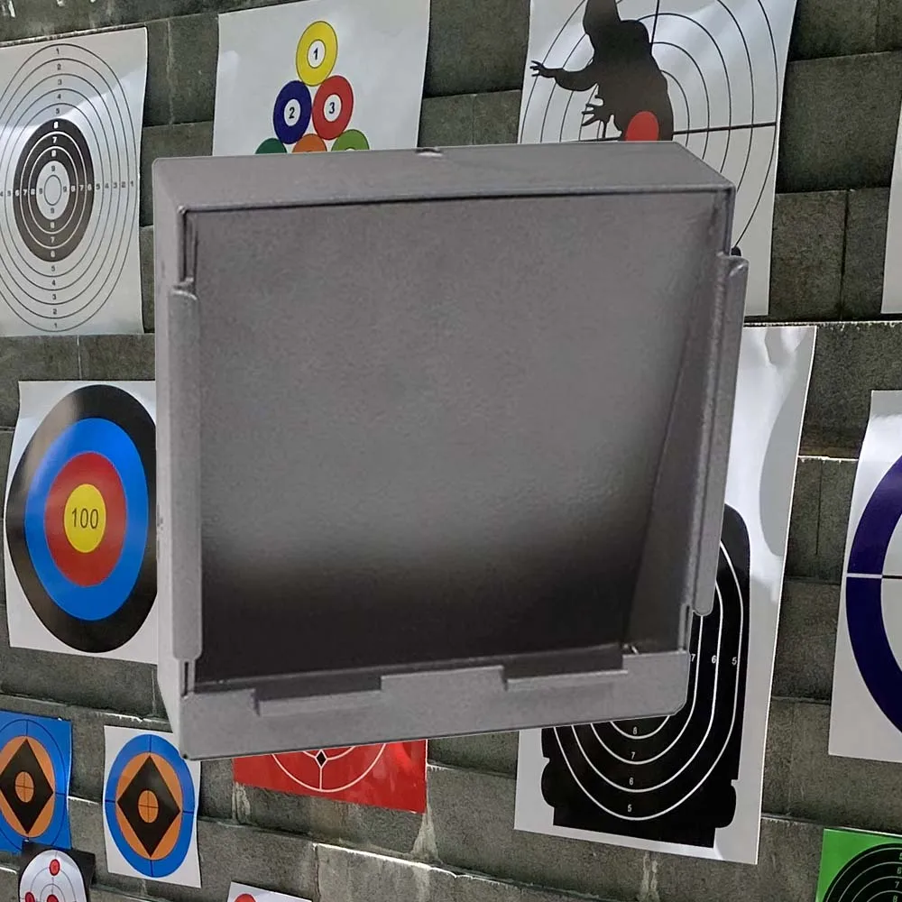 Schwarze quadratische Pellet falle mit schmaler Kante, abgeschrägter Rücklaufs perre und 20 Papier zielen 5.50*5,50 Zoll Image