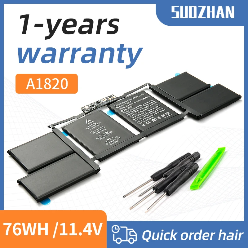 SUOZHAN 76WH A1820 Laptop-Akku für Apple MacBook PRO 15 Zoll A1707 2016 2017 Jahr 11,4 V 6667 mAh Image