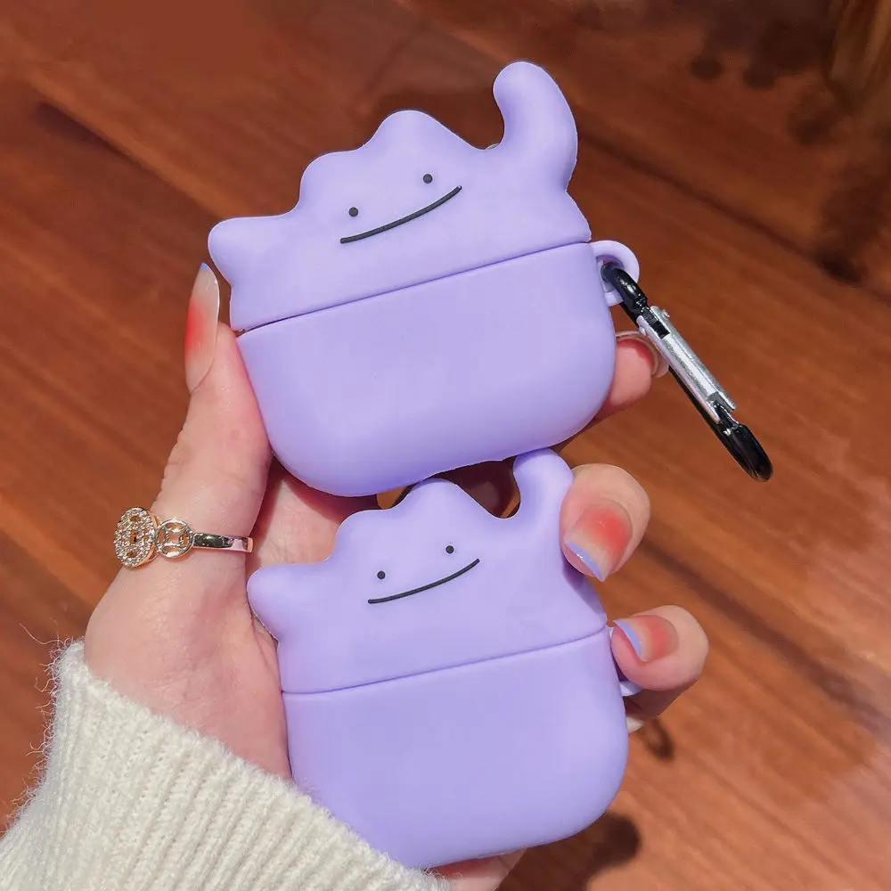 Für Airpods 4 Niedliche Cartoon 3D-Geister-Ohrhörer-Hülle für Airpods 1 2 Pro 2 3 Kabellose Kopfhörer-Abdeckung Monster-Ladebox Stylus-Stift Image