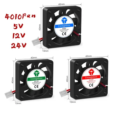 4010 Cooling Fan 12V 24V 2 Pin with Dupont Wire Brushless 40*40*10 Cool Fans Part Quiet DC 40m Cooler Radiato 3D Printers Parts