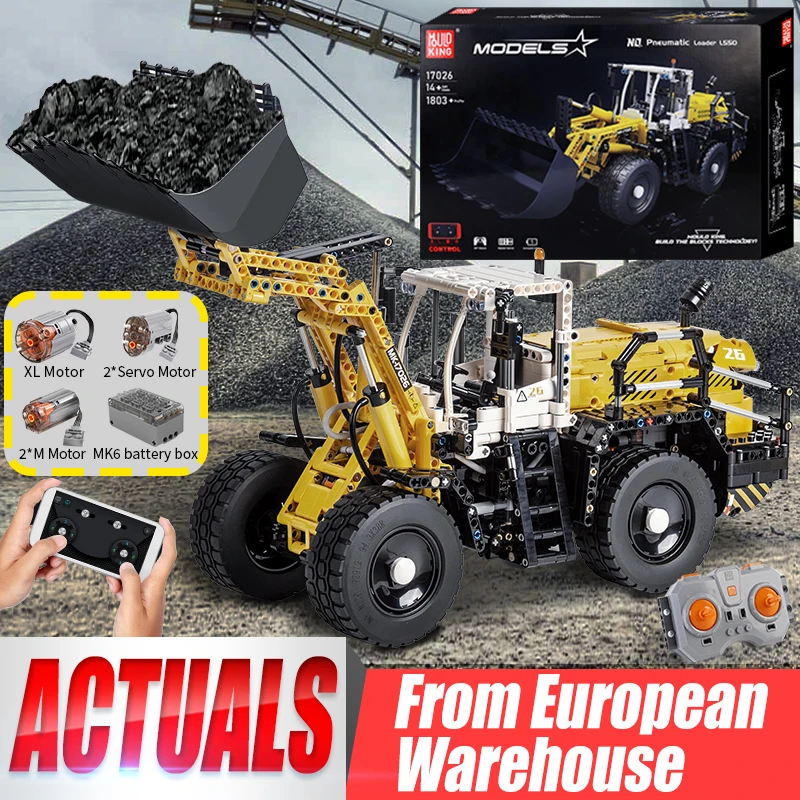 Mould King 17026 Technisches Autospielzeug Der APP&RC motorisierte pneumatische Lader L550 Modell Baustein Ziegel Kinder Weihnachtsgeschenke Image