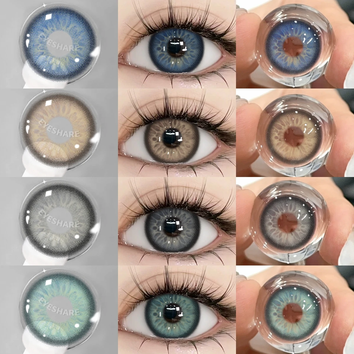 Eye share 1 Paar farbige Pupillen für Augen natürliche braune große Augen Kontakte Kosmetik grüne Augenfarbe Linse graue Linsen für Frauen Image
