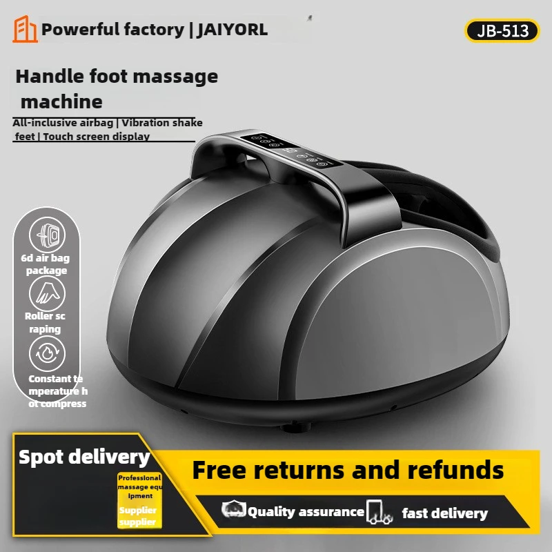 Fußmassagegerät, elektrische Maschine, automatisches Timing, Airbag umwickelt, Heizung, Kneten, Pediküre-Instrument mit Griff und Fernbedienung Image