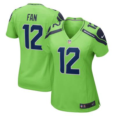 Seattle Seahawks Nike Game Sekundär Ausweichtrikot - Neongrün - 12th Fan - Damen Image