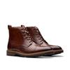 Winterstiefel CLARKS "Aldwin Cap", Herren, Gr. 42 (8), braun (mid tan lea), Leder, elegant, Schuhe, Festtagsschuh, Stiefelette, Anzugschuh mit Blockabsatz