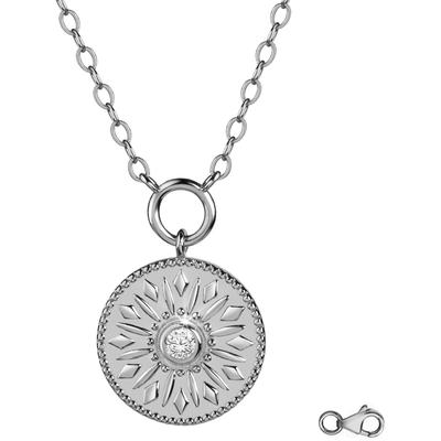 Kette mit Anhänger FIRETTI "Schmuck Geschenk Silber 925 Halsschmuck Ankerkette Anhänger Sonne", silber (silberfarben, kr