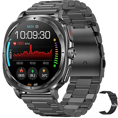 iMosi ET492 Smartwatch 1.43 Zoll Smartwatch Fitnessuhr Bluetooth EKG PPG Temperaturüberwachung Schrittzähler Kompatibel mit Android iOS Damen Herren Freisprechanlage Wasserdicht Mediensteuerung IP Image