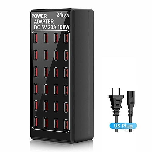 Neuer Artikel 5 V 20 A 100 W 24-Port-USB-SchnellladestationReise-Desktop-USB-SchnellladegerätLadestation mit mehreren Anschlüssen Image