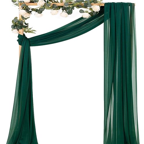 Hochzeitsbogen Drapierungsstoff Herbst Hochzeitsbogen Chiffonstoff, transparente hängende Vorhänge Arrangement für Hochzeitszeremonie Kulisse Outdoor Party Swag Home Dekor Image