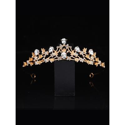 Silver Bridal Tiara with Heart-Shaped Rhinestones and Intricate Floral Design - Perfect for Weddings, Proms, and Special Occasions