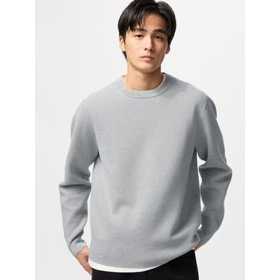 Uniqlo - Washable Milano Ribbed Crew Neck Jumper - Grey - 3XL