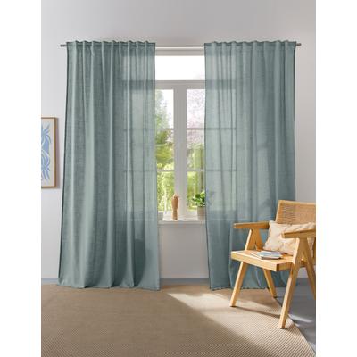 Vorhang "Linsdorf" Gr. 3, grün (grün, mint), B:140cm H:245cm, Polyester, HOME AFFAIRE COLLECTION, Gardinen, Leinenstruktur, halbtransparent Image