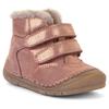 Winterstiefel FRODDO "PAIX UP WINTER", Kinder, Gr. 26, rosa, Leder, metallic, klassisch, Schuhe, Klettstiefel, Babystiefel, Lauflernschuh mit Lammfell