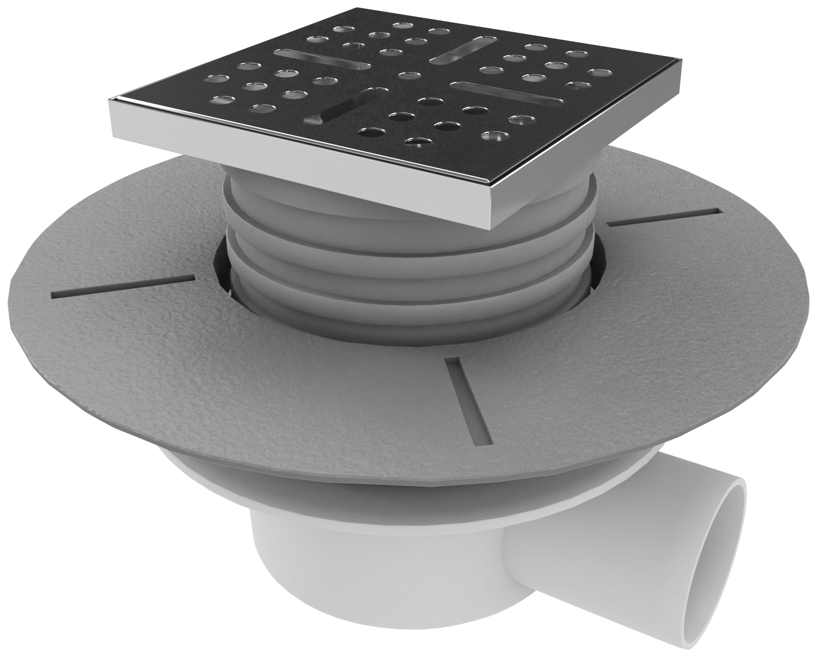 Bodenablauf MARWELL "für Duschelement horizontal", dunkelgrau, Kunststoff, Abläufe