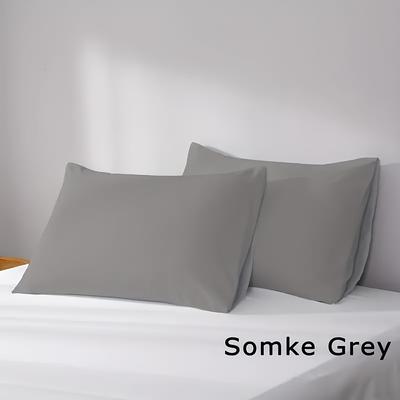 TEMU 2pcs Grey Navy Blue Large Pillowcases With Envelope Closure - Soft And Breathable For A More Comfortable Sleep, Ideal For Bedroom, , And Home Decor, Machine Washable, Wrinkle-resistant Image