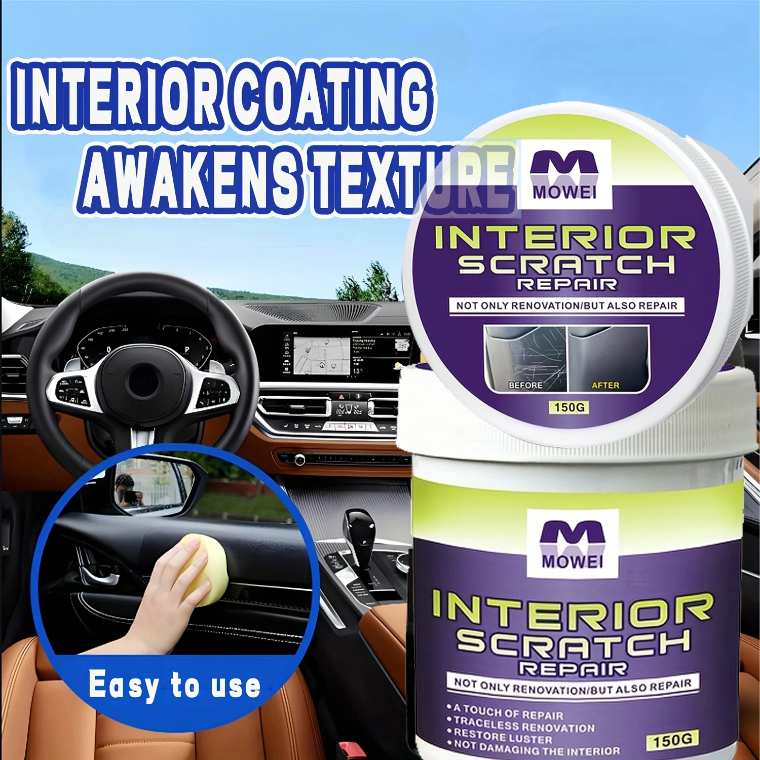 Kunststoff-Restaurator, Revitalisator, Kunststoff-Leder-Renovierer, langlebige Beschichtung für Autogummis, generalüberholt sauberer Glanz, schwarzer Glanz Image