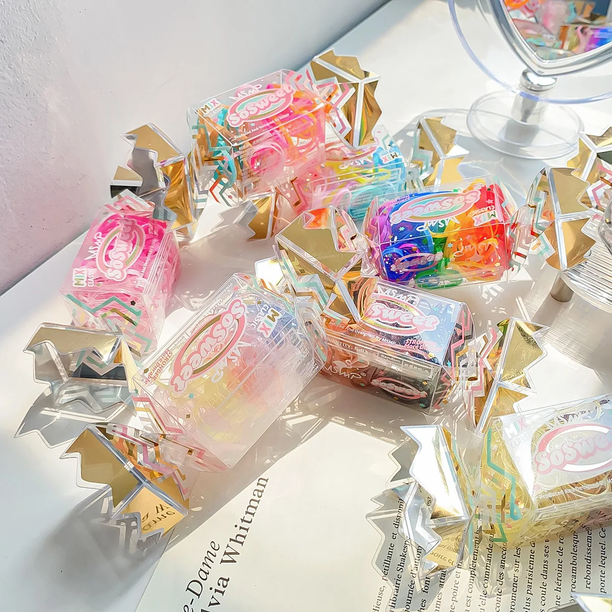 Süße elastische Haar bänder Süßigkeiten elastische Haar bänder schöne Haar bänder bunte elastische Haar bänder Haar gummi Zubehör für Frauen Image