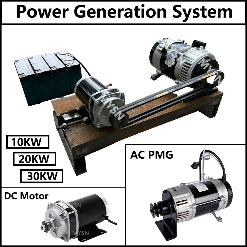 10 kW 20 kW 30 kW Permanentmagnetgenerator mit niedriger Geschwindigkeit, 48 V, 220 V, 380 V, 3-Phasen-AC-Lichtmaschine, 300 U/min, Motorantrieb, Wasserwindkraftanlage Image