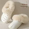 1 paar Plus Größe Winter Warme Schuh Abdeckung Clog Pelz Futter Ersatz Verdicken Schuh Pads Clogs Hausschuhe Plüsch Liner Schuh zubehör