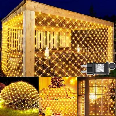 Lichternetz für den Außenbereich, 3 x 2 m, 200 LEDs, Deckenleuchten-Girlande mit Steckdose, Timer, Image
