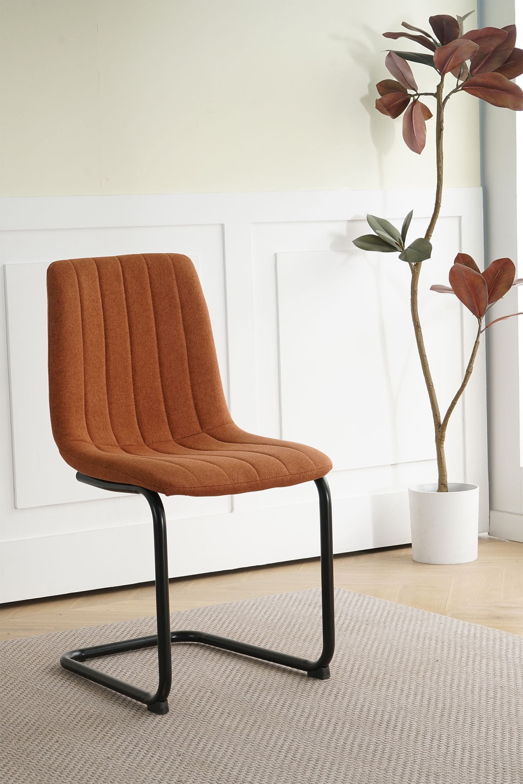 Freischwinger INOSIGN, braun (braun, schwarz, schwarz), B:43cm H:87cm T:53cm, Metall, Polyester, Stühle, Freischwinger, mit Freischwingergestell