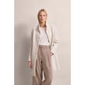 Kurzmantel BUGATTI, Damen, Gr. 46, beige (ecru), 53% Wolle, 17% Polyester, 17% Polyacryl, 13% Polyamid, unifarben, casual, normal, Langarm normaler Saum, Mäntel, mit schöner Struktur