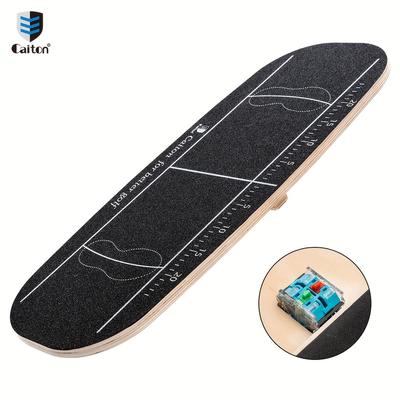 TEMU Caiton Golf Balance Board & Rhythm Trainer - Wood Anti-slip With Measurement , Portable Practice Aid For Indoor/ To & Stability, Improve Swing (black)