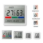 Misuratore di umidità della temperatura elettronico digitale LCD Bluetooth Termometro domestico Igrometro Orologio per stazione meteorologica per interni ed esterni